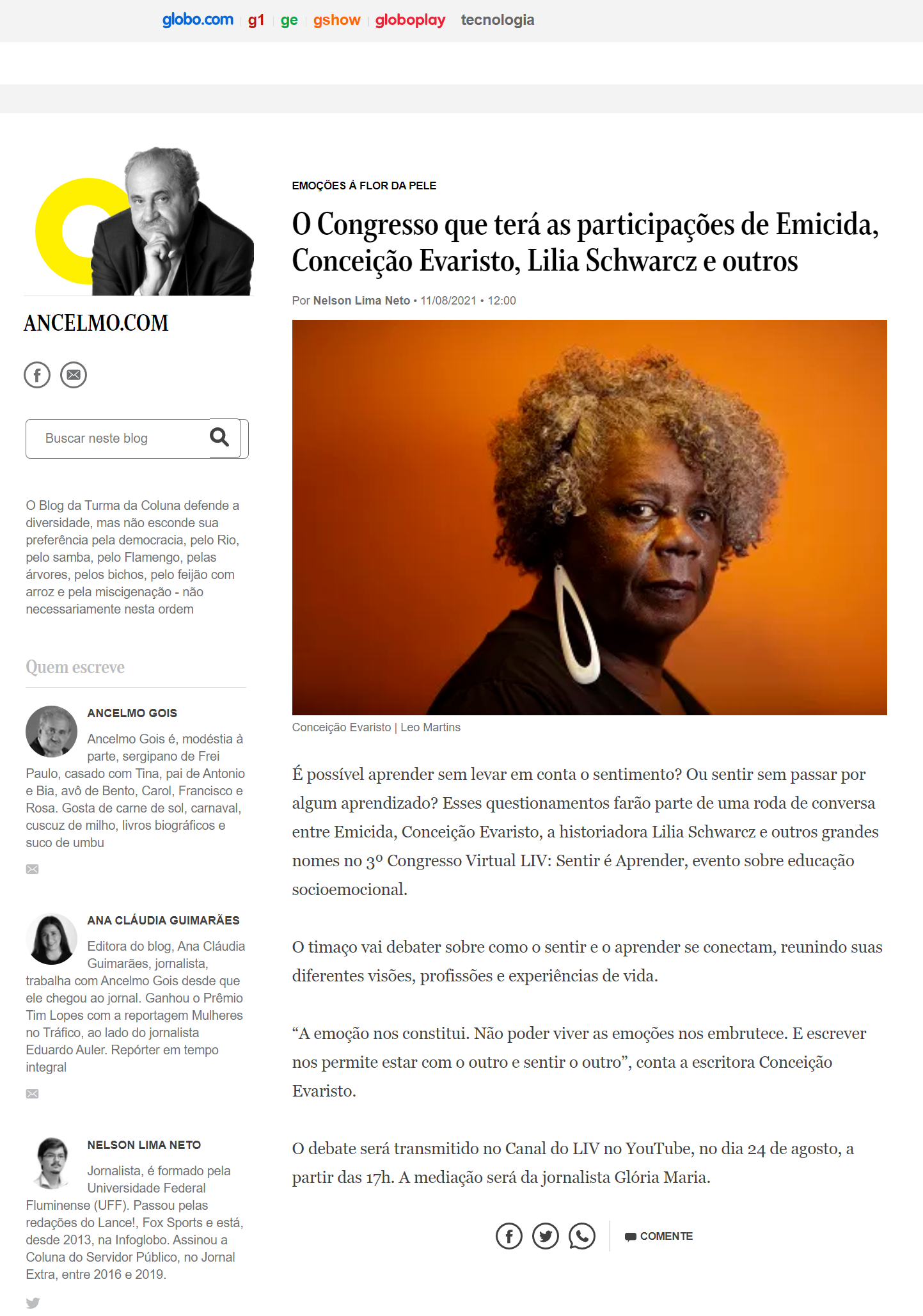 Congresso com Emicida, Conceição Evaristo, Lilia Schwarcz