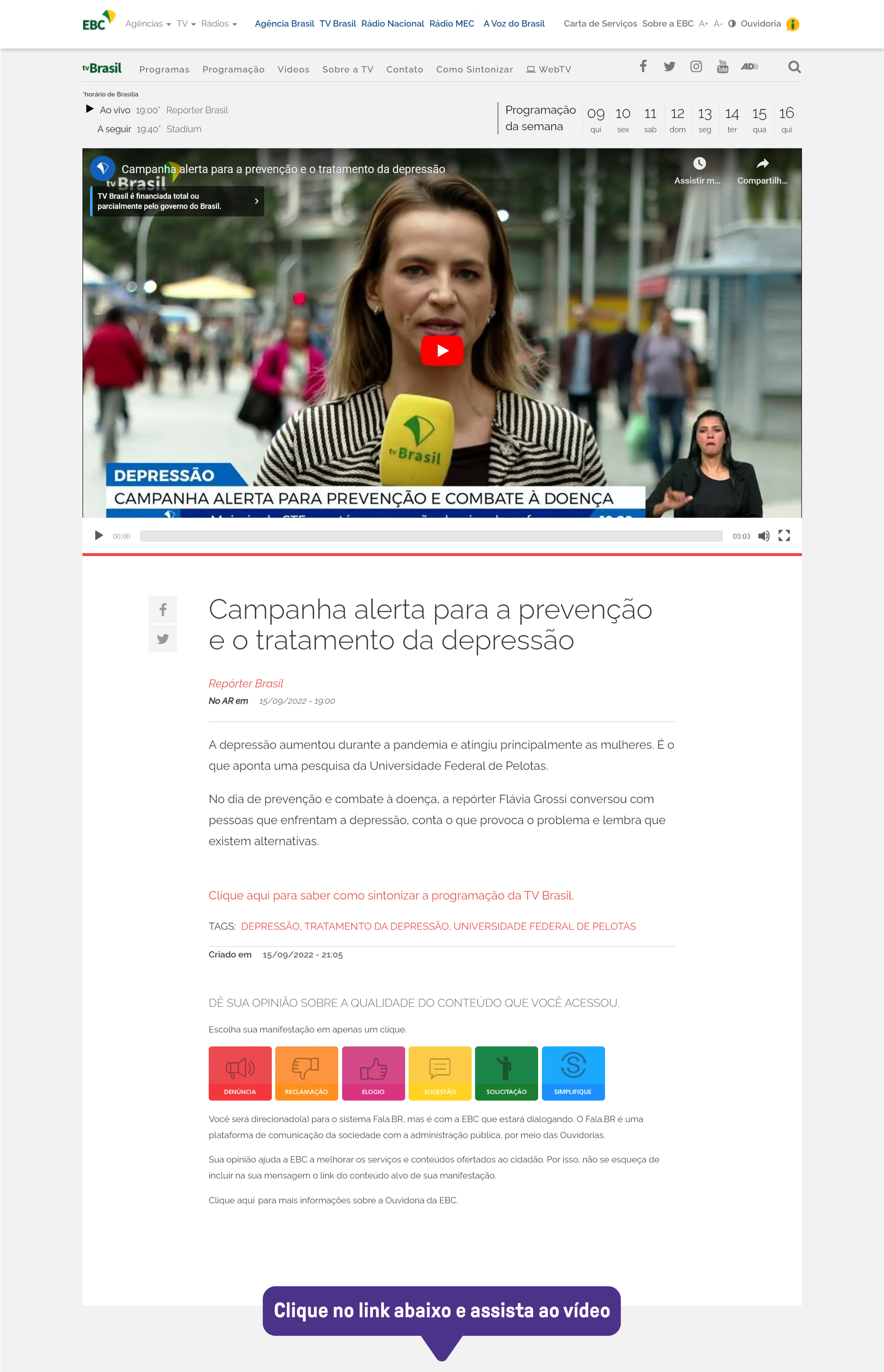 Leia sobre a campanha que alerta para a importância da prevenção e tratamento da depressão